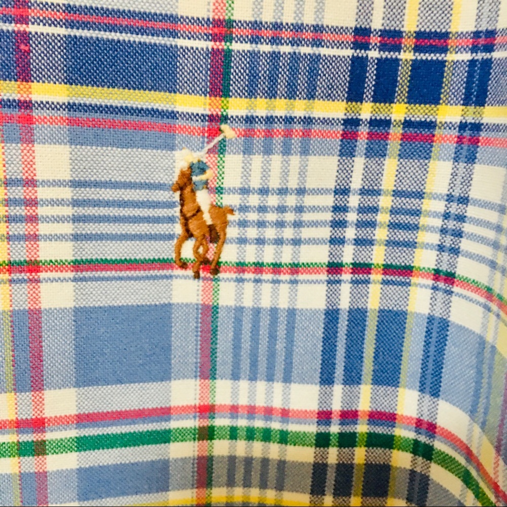 EUC Ralph Lauren preppy plaid button down shirt xl
